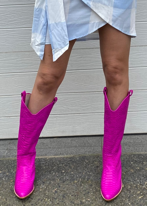 Frankie Cowboy Boot - Neon Pink