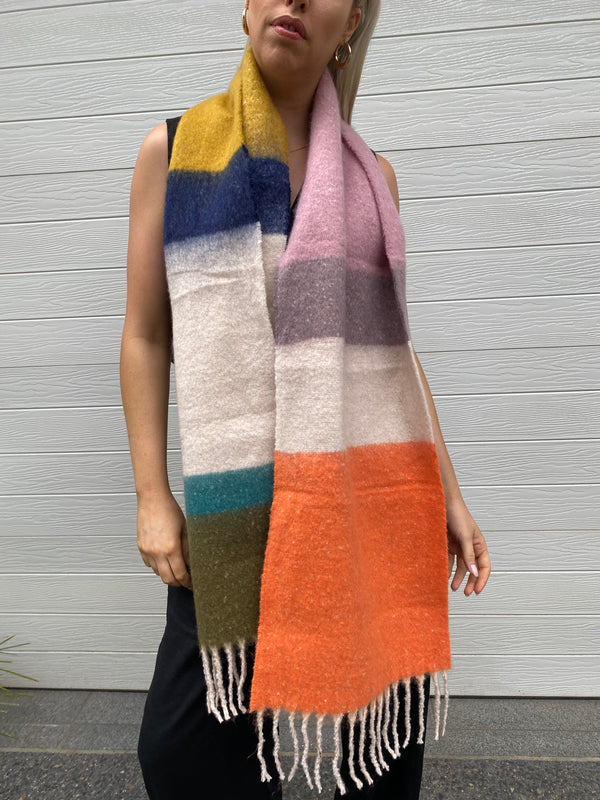 Rug Up Scarf - Orange and Pink Multi