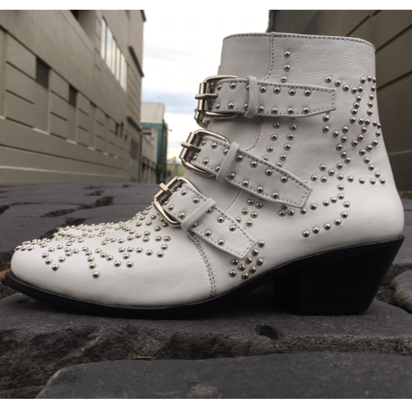 Soho Stud Boot - White-Shoes-jfahristore