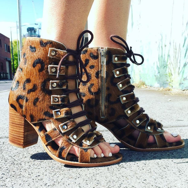 Gypsy Gladiator Sandals - Leopard-Shoes-jfahristore