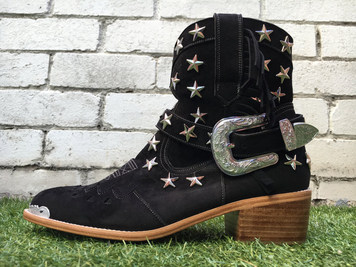 Elodie Cowgirl Boot - Black-Shoes-jfahristore