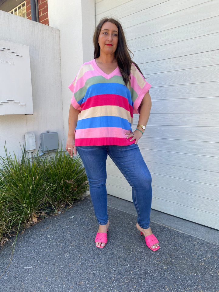 Rainbow knit top - Multi colour