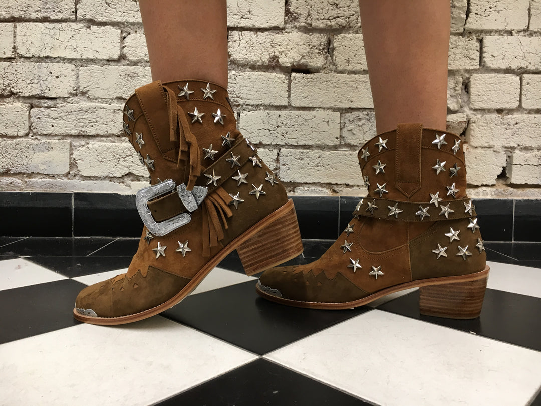 Elodie Cowgirl Boot - Tan-Shoes-jfahristore