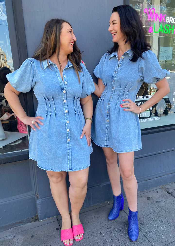 Luella short dress - Blue denim