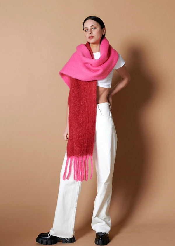 Maha scarf -Pink two tone