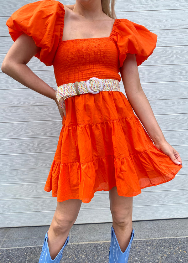 Layla short dress - Orange