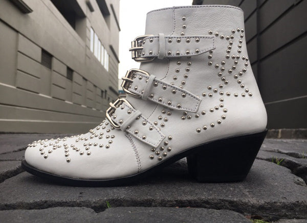 Soho Stud Boot - White-Shoes-jfahristore