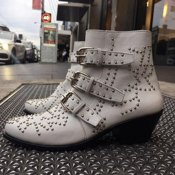 Soho Stud Boot - White-Shoes-jfahristore