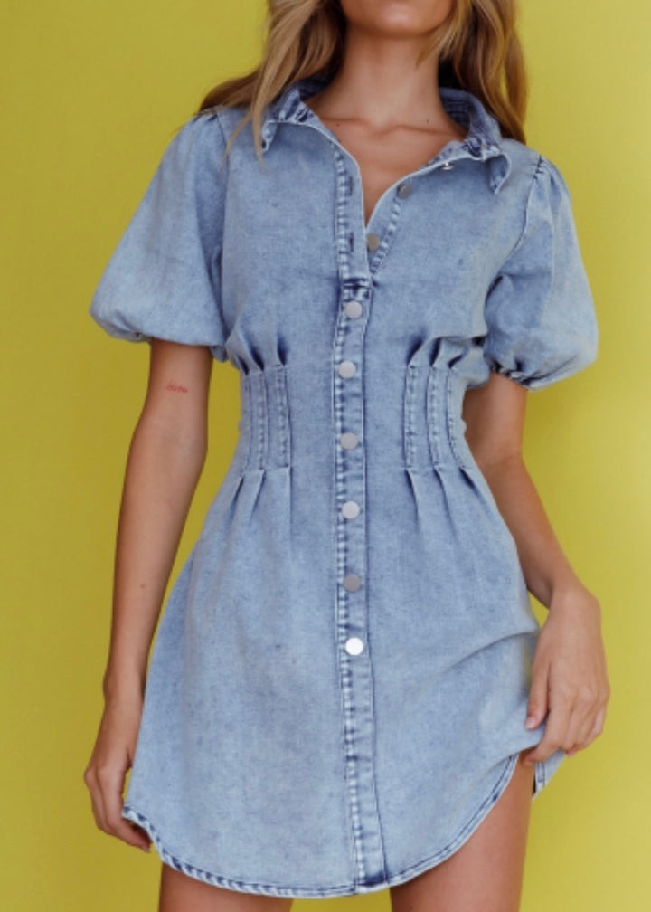 Luella short dress - Blue denim