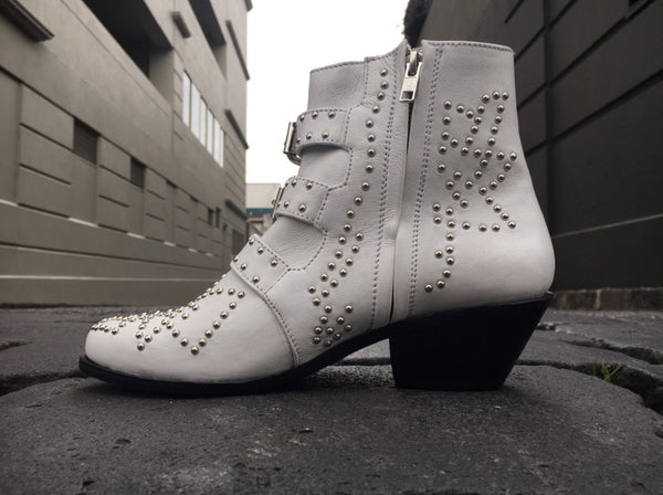 Soho Stud Boot - White-Shoes-jfahristore