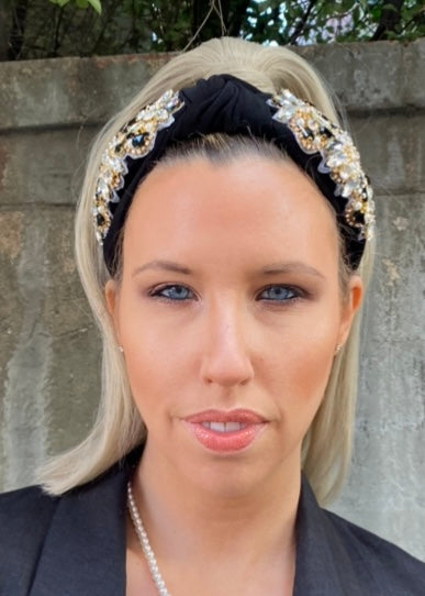 Alva knotted  headband - Black