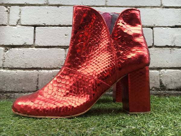 Joey Boot - Red metallic-Shoes-jfahristore