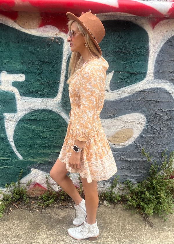 Macy dress - Neutral and White boho print