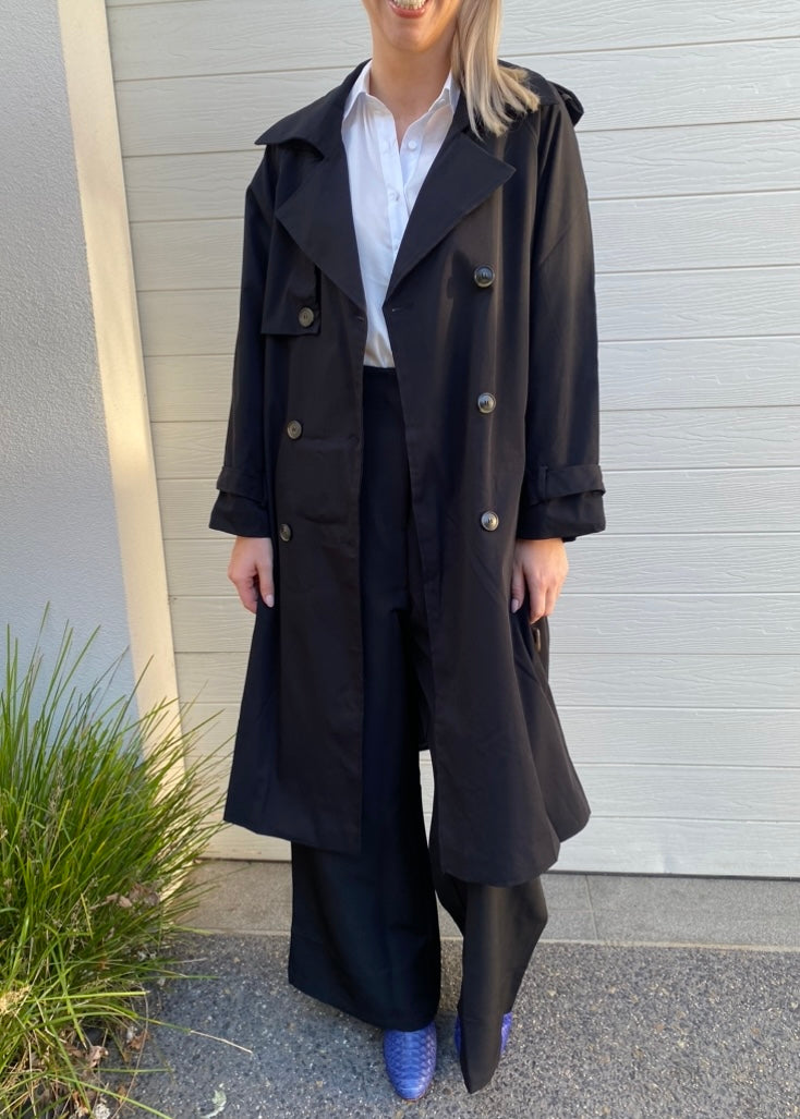 Ava Trench Coat / Black – jfahristore