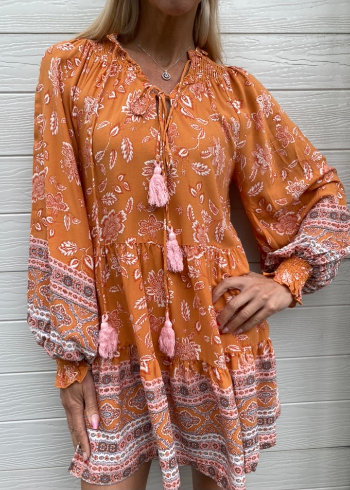 Indikah dress - Boho tan print