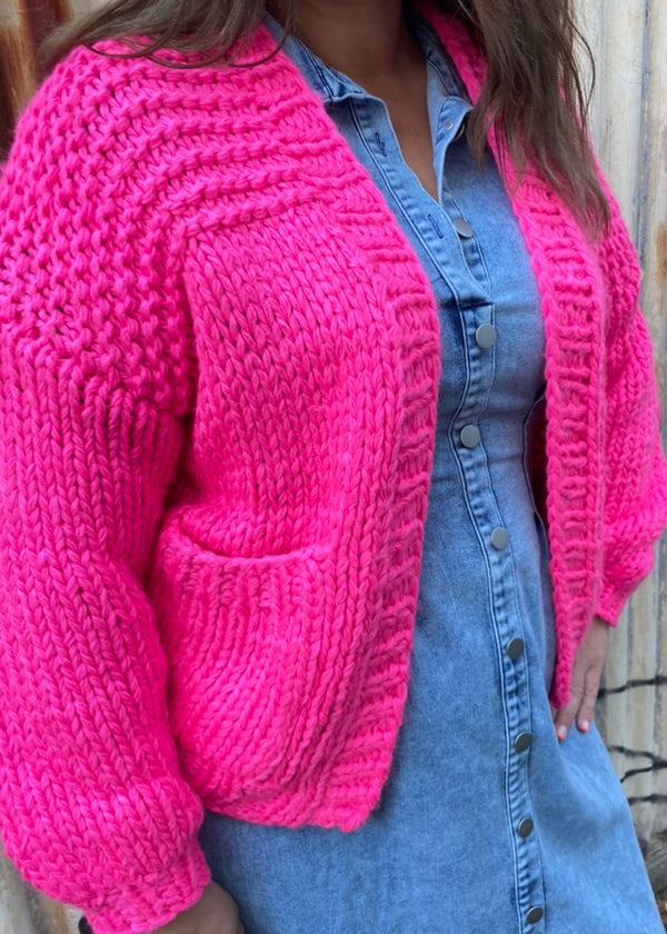 Clara Cardigan - Neon Pink