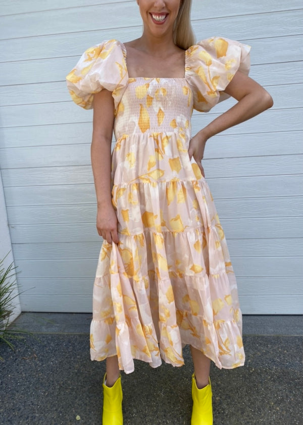 Layla dress - Yellow floral print