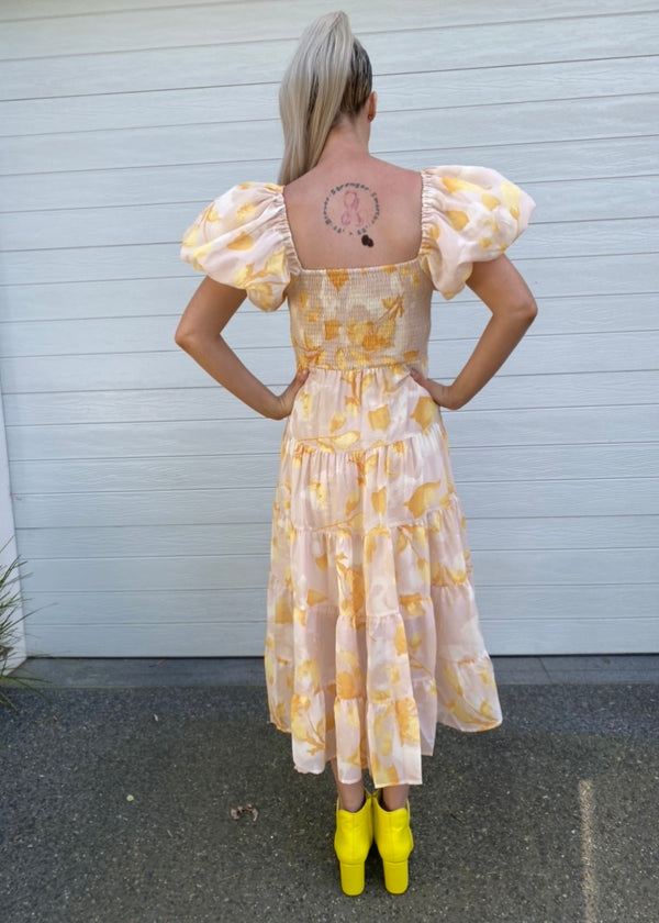 Layla dress - Yellow floral print