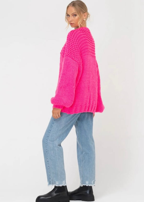 Clara Cardigan - Neon Pink