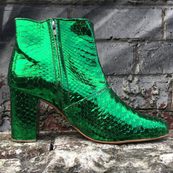 Joey Boot - Metallic Emerald Green-Shoes-jfahristore