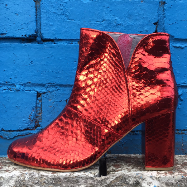 Joey Boot - Red metallic-Shoes-jfahristore