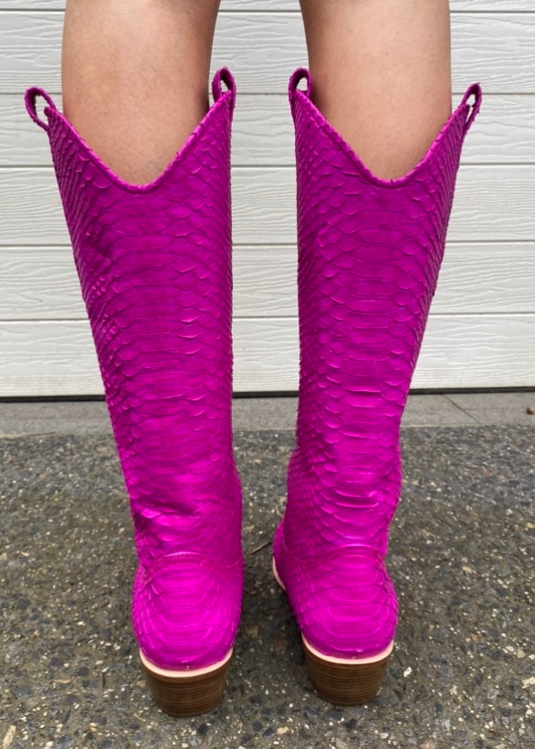 Frankie Cowboy Boot - Neon Pink