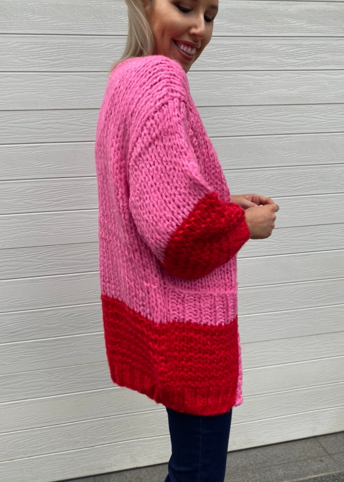 Fantasy Cardigan - Pink and Red
