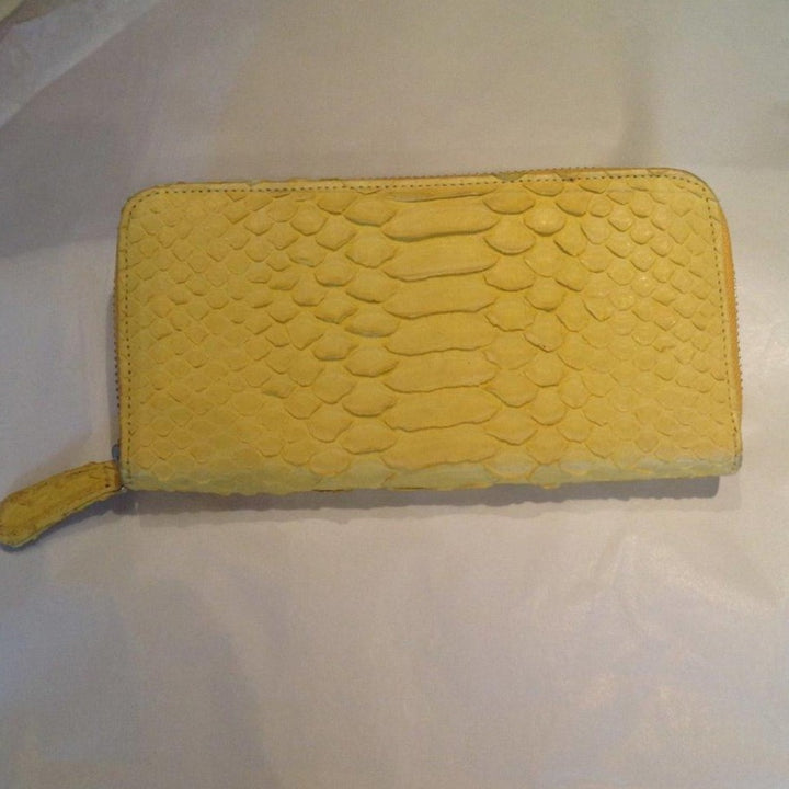 Sunshine Yellow Snakeskin Wallet-Accessories-jfahristore