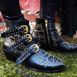 Soho Stud Boot - Black-Shoes-jfahristore